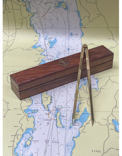 Brass Nautical Divider with Wooden Box 