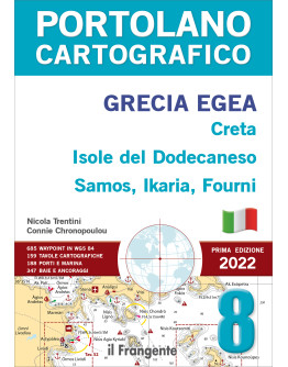 Portolano cartografico 8 Grecia Egea:Creta, Isole del Dodecaneso, Samos, Ikaria, Fourni