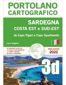 Portolano cartografico 3d Sardegna costa est sud-est: da Capo Figari a Capo Spartivento