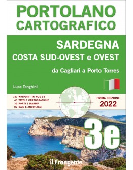 Portolano cartografico 3e Sardegna costa sud-ovest e ovest: da Cagliari a Porto Torres