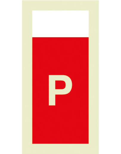 SUPPLEMENTARY SIGN FOR EXTINGUISHING MEDIA: POWDER