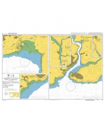 31 - International Chart Series, England - South Coast, Harbours on the South Coast of Cornwall - Plan A) Charlestown Harbour - Plan B) Par Harbour - Plan C) Fowey Harbour - Plan D) River Fowey, Mixtow to Saint Winnow -											