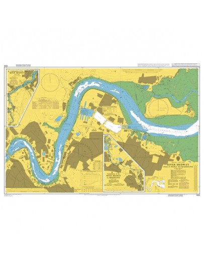 1835 - England - East Coast, River Medway, Folly Point to Maidstone - Plan A) Continuation of the River Medway - Plan B) Continuation of the River Medway to Maidstone												