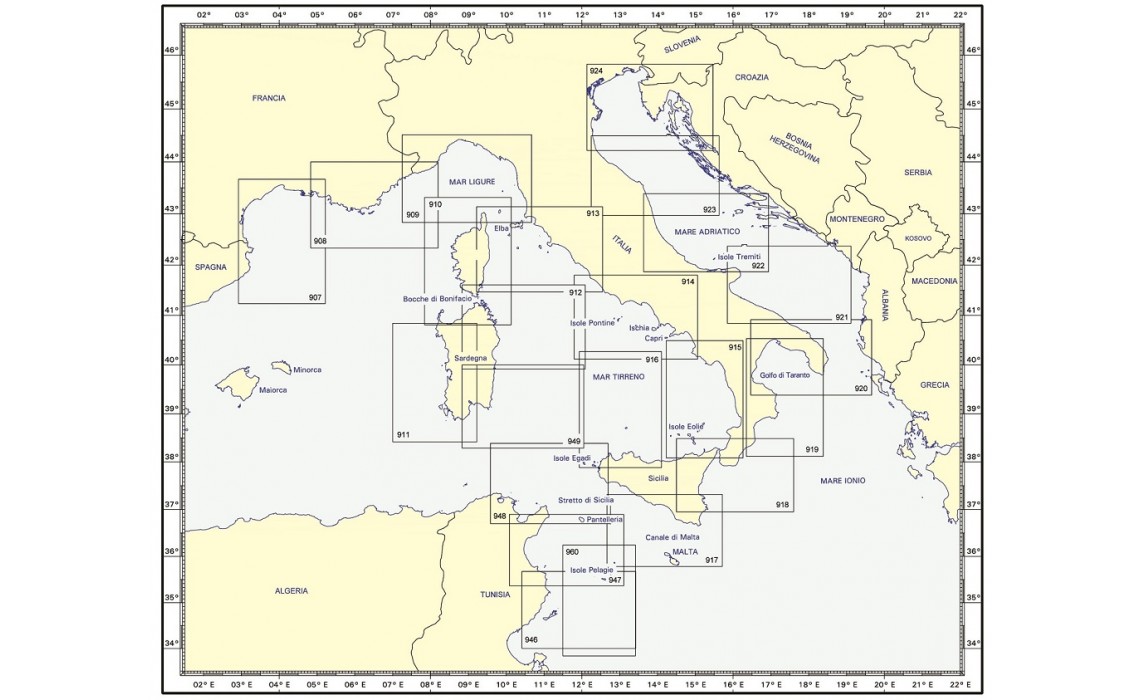 IDROGRAFICO  CARTE NAUTICHE COSTE ITALIANE 11-11-2018