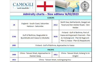 ADMIRALTY CHARTS NUOVE EDIZIONI 16/02/2023