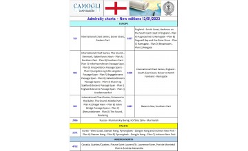 ADMIRALTY CHARTS NUOVE EDIZIONI 12/01/2023