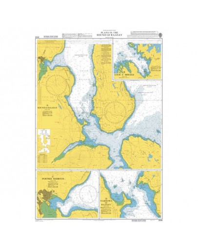 2534 - Scotland - West Coast, Plans in the Sound of Raasay - Plan A) Sound of Raasay - Plan B) Loch a’Bhráige - Plan C) Portree Harbour - Plan D) Narrows of Raasay								