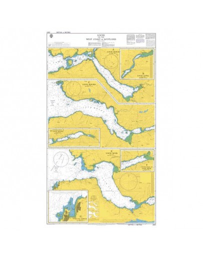 2541 Scotland -West Coast, Lochs on the West Coast of Scotland - Plan A) Loch Duich - Plan B) Loch Long - Plan C) Loch Hourn - Plan D) Continuation of Loch Hourn - Plan E) Loch Nevis - 															