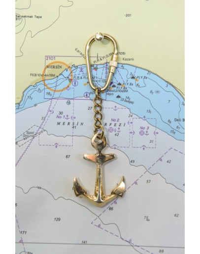 Keyring "Anchor" nickel plated brass
