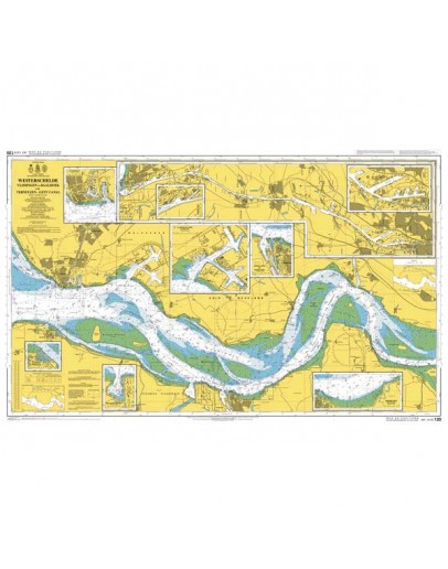 120 - International Chart Series, Netherlands, Westerschelde, Vlissingen-Oost to Nauw van Bath - Plan A) Continuation to Nauw van Bath - Plan B) Vlissingen-Oost (Sloehaven) - Plan C) Braakmanhaven - Plan D) Hansweert					