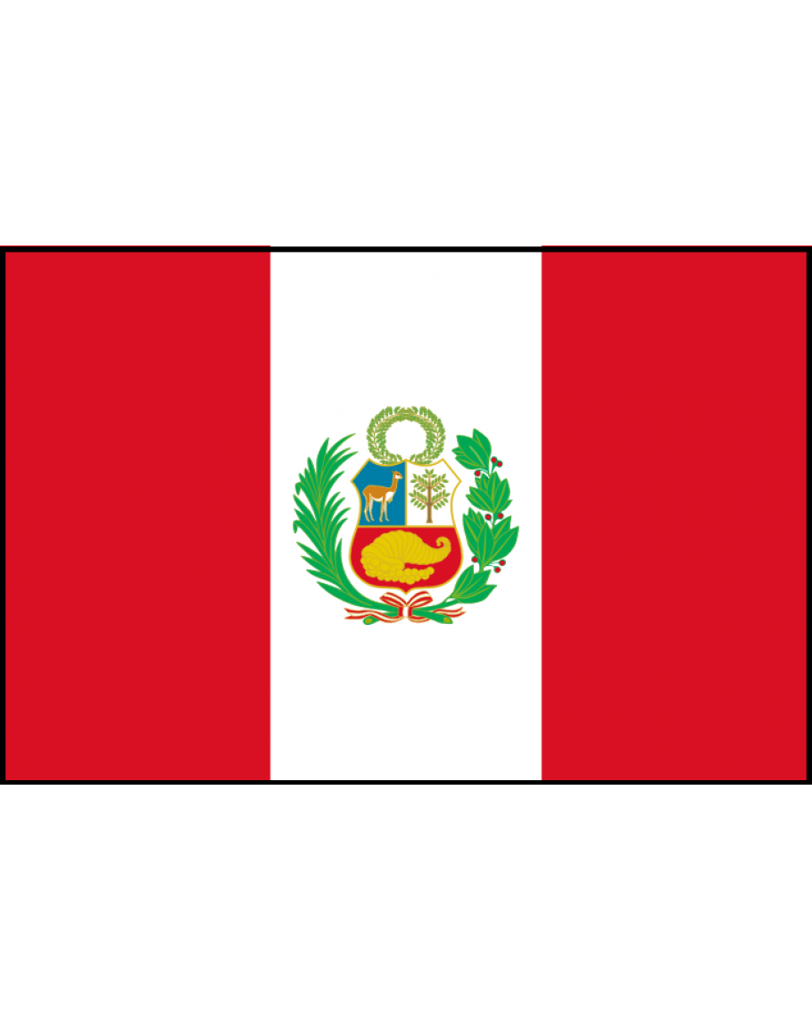 AZ FLAG Bandiera Perù 45x30 Cm - Bandiera Peruviana In Poliestere 100D Con Corde Per L'Attacco, Uso Interno/Esterno