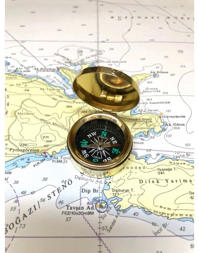 Small Brass Pocket Compass 