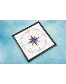 Wind Rose with wood frame "Mistral"